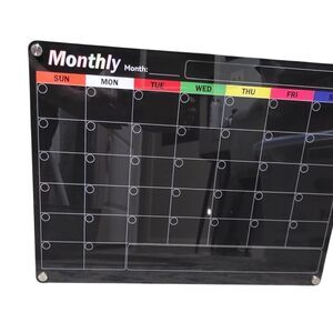 Black Acrylic Weekly Magnetic Planner 2pc Set